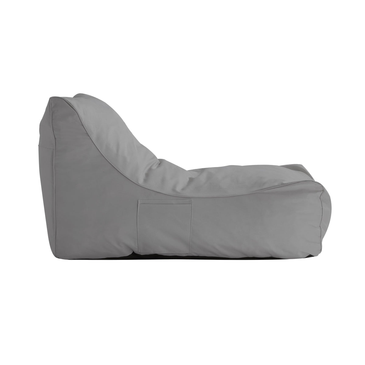 Loungie Comfy Light Grey Bean Bag Arm Chair Nylon Foam Lounger