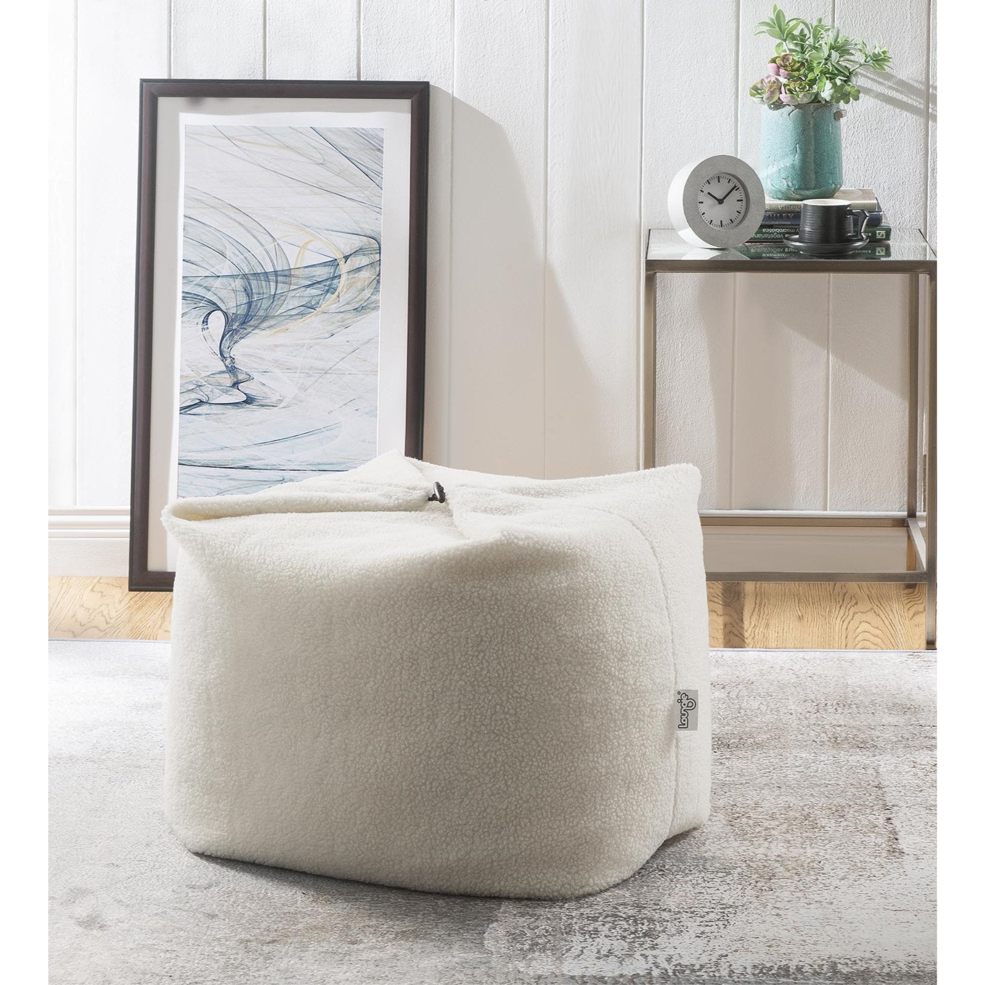 Loungie Bean Bag Chair Pouf Floor Pillow Black Linen