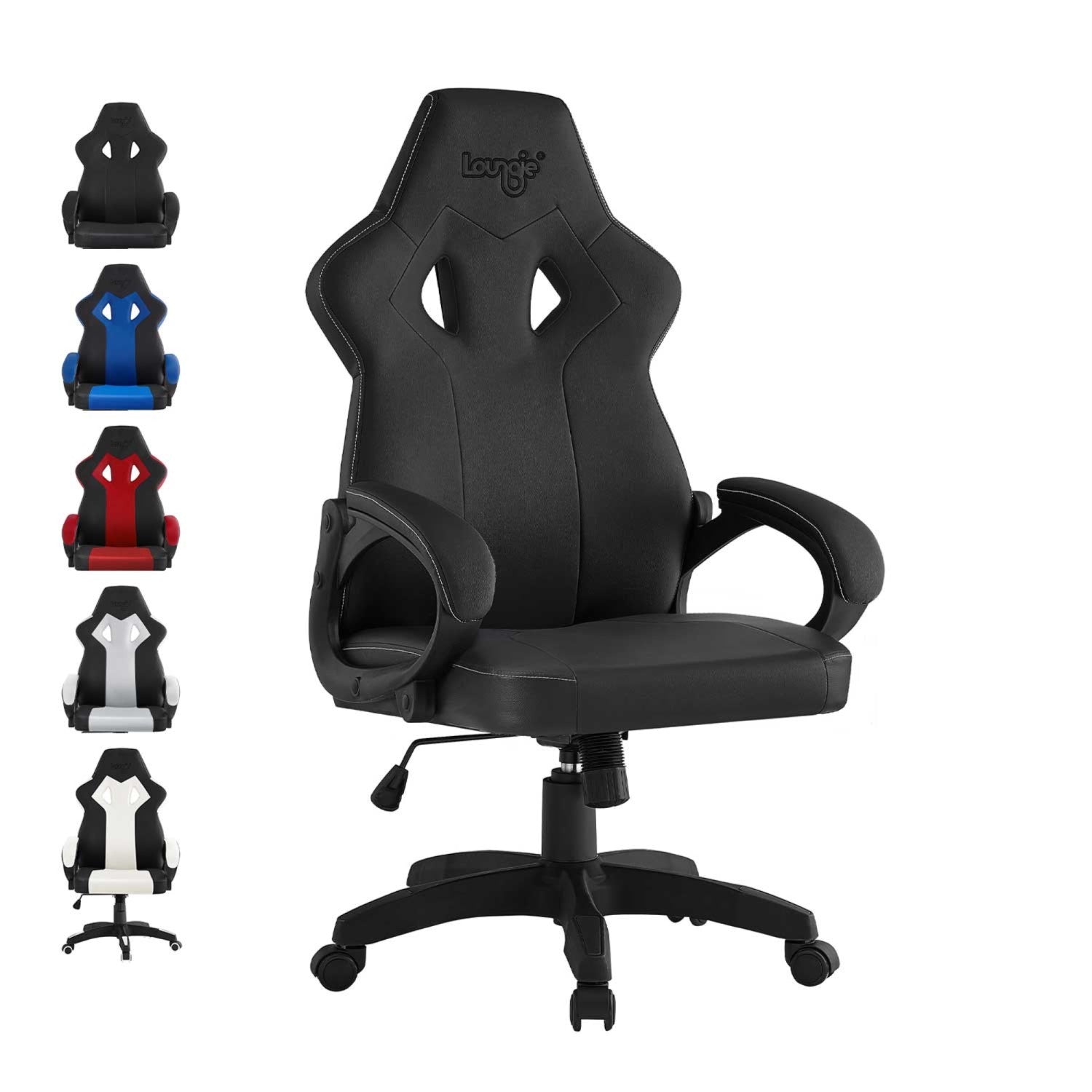 Loungie Rockme Black/Silver Gaming Chair in the Video Gaming