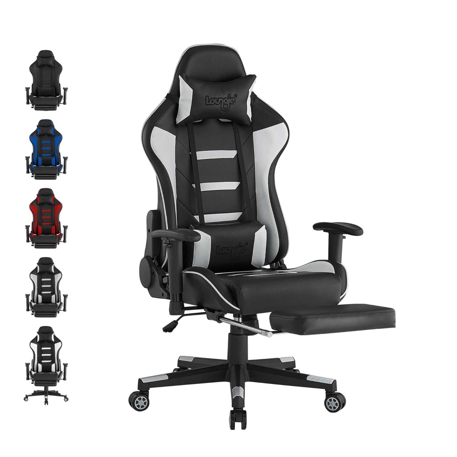 Loungie Rockme Black/Silver Gaming Chair in the Video Gaming