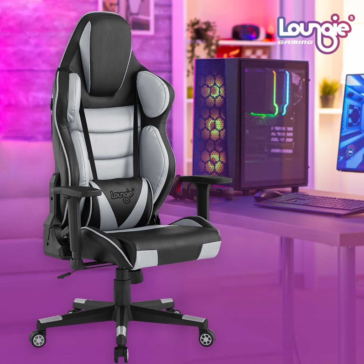 Boyel Living Red and Black Computer Gaming Adjustable Lumbar