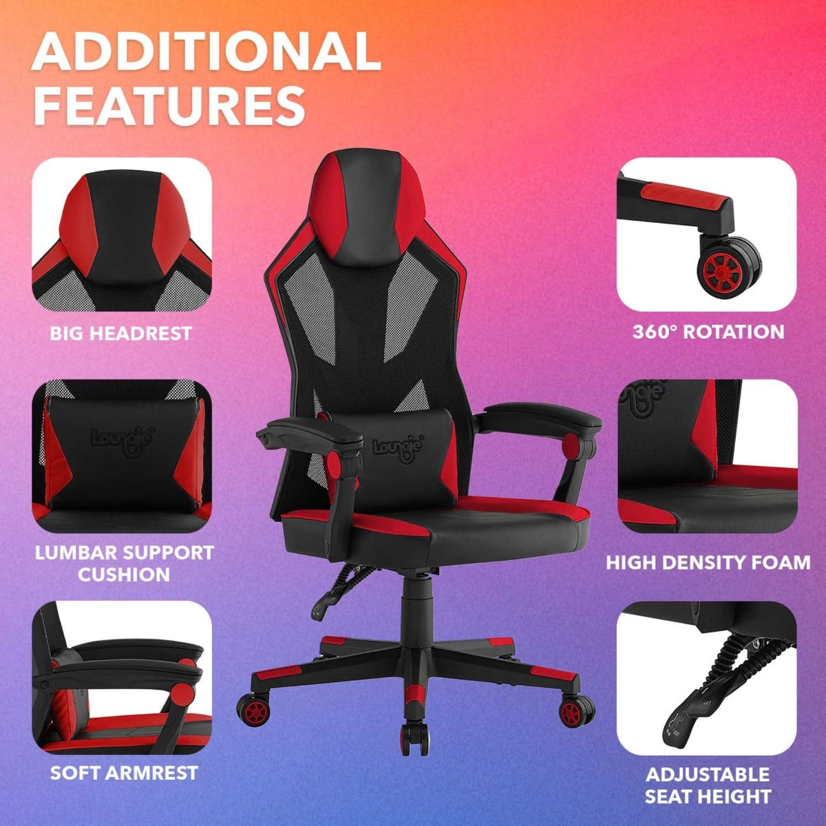 Hadleigh Swivel, Adjustable Back Angle and Seat Height Game Chair