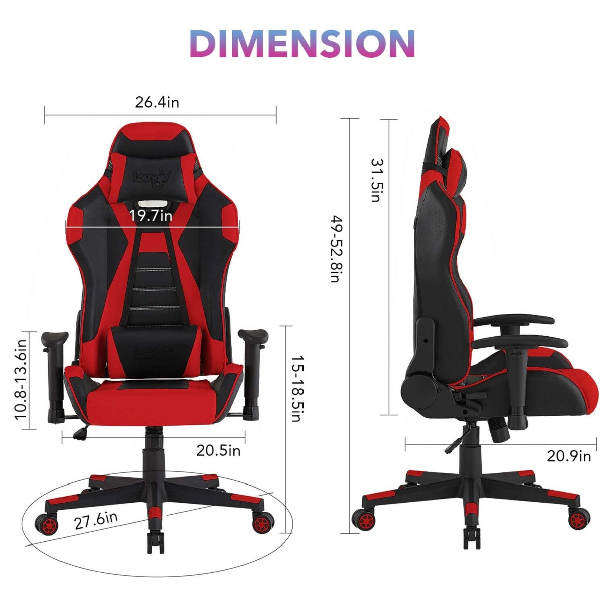 Reina Swivel, Adjustable Back Angle, Seat Height and Armrest Game Chair