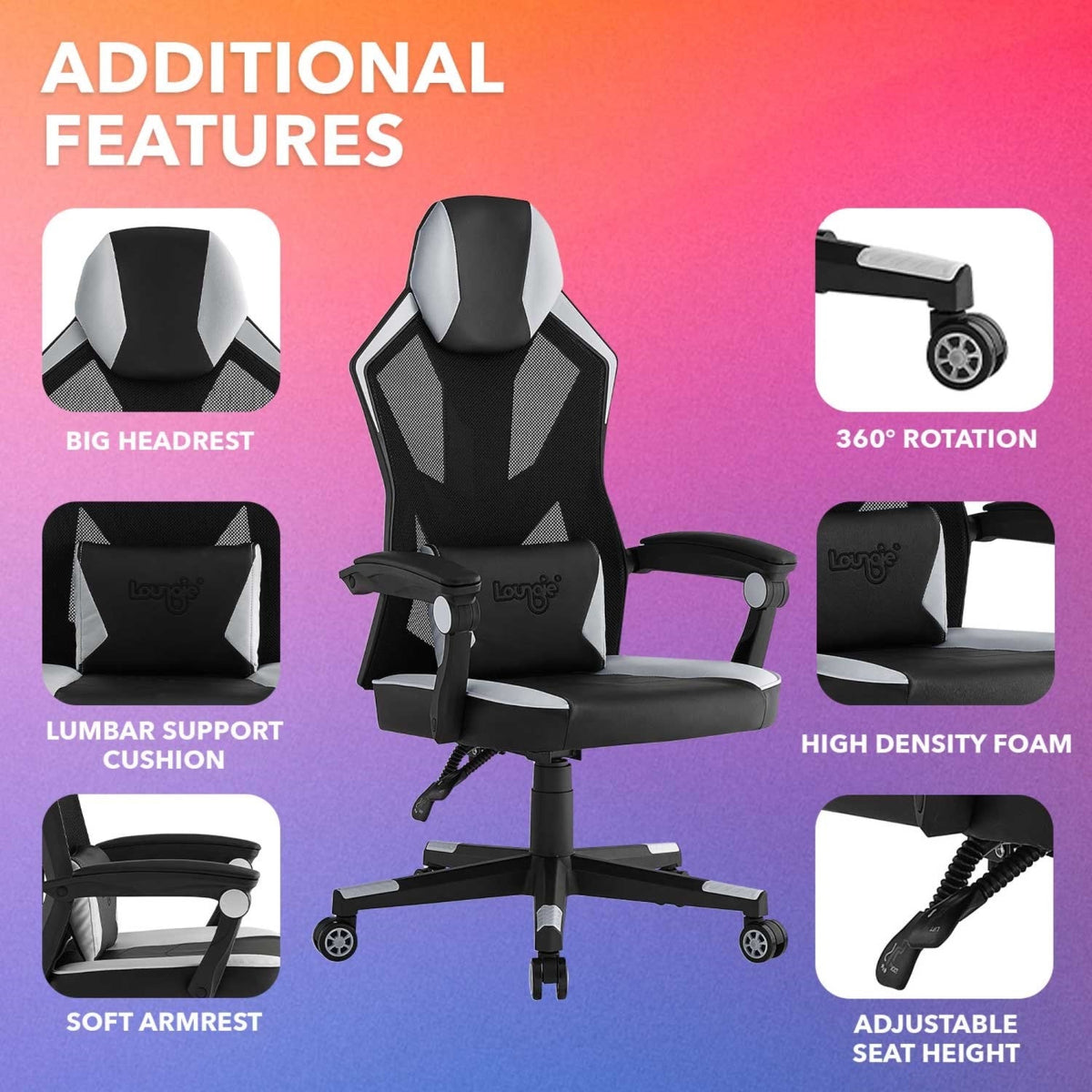 Hadleigh Swivel, Adjustable Back Angle and Seat Height Game Chair